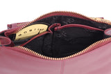 GIGI - Women's Leather Cross Body Handbag - Shoulder Bag with Long Adjustable Strap - OTHELLO 9975 - with heart keyring charm - Brown