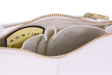 GIGI - Women's Leather Cross Body Handbag - Shoulder Bag with Long Adjustable Strap - OTHELLO 9975 - with heart keyring charm - White