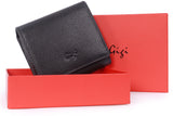 GIGI - Ladies Flap Over Purse With Gift Box - Real Leather - Wallet / Coin Purse With Clasp - GIOVANNA 4285 - Black