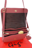 GIGI - Women's Leather Flap Over Cross Body Handbag - Shoulder Bag with Long Adjustable Strap - OTH1008 - with heart keyring charm - Pink