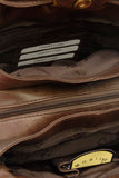 GIGI - Women's Leather Shoulder Bag - OTHELLO 4323 - with heart keyring charm - Dark Brown