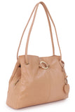 GIGI - Women's Leather Shoulder Bag - OTHELLO 4323 - with heart keyring charm - Antique Honey