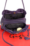 GIGI - Women's Leather Shoulder Bag - OTHELLO 4323 - with heart keyring charm - Purple