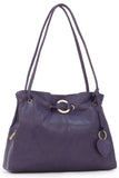 GIGI - Women's Leather Shoulder Bag - OTHELLO 4323 - with heart keyring charm - Purple