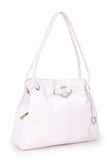 GIGI - Women's Leather Shoulder Bag - OTHELLO 4323 - with heart keyring charm - White
