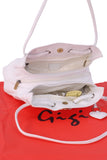 GIGI - Women's Leather Shoulder Bag - OTHELLO 4323 - with heart keyring charm - White