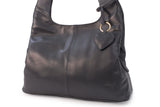 GIGI - Women's Leather Shoulder Bag - OTHELLO 4326 - with heart keyring charm - Black