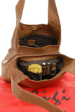 GIGI - Women's Leather Shoulder Bag - OTHELLO 4326 - with heart keyring charm - Antique Honey