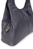 GIGI - Women's Leather Shoulder Bag - OTHELLO 4326 - with heart keyring charm - Dark Blue / Navy