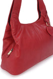 GIGI - Women's Leather Shoulder Bag - OTHELLO 4326 - with heart keyring charm - Red