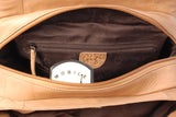 GIGI - Women's Leather Top Handle Handbag / Shoulder Bag - OTHELLO 4466 - with heart keyring charm - Antique Honey
