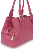 GIGI - Women's Leather Top Handle Handbag / Shoulder Bag - OTHELLO 6165 - with heart keyring charm - Pink