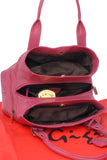 GIGI - Women's Leather Top Handle Handbag / Shoulder Bag - OTHELLO 6165 - with heart keyring charm - Pink