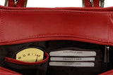 GIGI - Women's Leather Top Handle Handbag / Shoulder Bag - OTHELLO 6165 - with heart keyring charm - Red