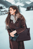 GIGI -- Women's Large Leather Tote - Shopper / Shoulder Bag - OTHELLO 9101 - with heart keyring charm - Burgundy