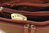 VISCONTI - Women's Cross Body Bag - Genuine Leather - Flap Over Organiser Shoulder Handbag - Multiple Pockets - Tablet / iPad /Kindle - 03190 -  CLAUDIA - Brown