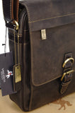 VISCONTI - Cross Body Organiser Bag - Genuine Leather - Flap Over Shoulder Messenger Bag - iPad /Kindle -16011 - LINK - Oil Brown