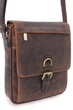 VISCONTI - Cross Body Organiser Bag - Genuine Leather - Flap Over Shoulder Messenger Bag - iPad /Kindle -16011 - LINK - Oil Tan