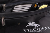 VISCONTI - Messenger Shoulder Bag - Hunter Leather - Tablet / iPad / Kindle - Office Work Shoulder Bag - 16025 HARVARD (M) - Black