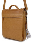 VISCONTI - Women's Cross Body Bag - Atlantic Leather - Office Work Organiser Bag - Flap Over Shoulder Handbag - Tablet / iPad /Kindle - 1603 - GRACE - Sand