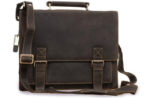 VISCONTI - XL Business Laptop Briefcase - Genuine Leather - 15.6 Inch Large Laptop Bag - Office Work Messenger Shoulder Bag - HERCULES - 16055 - Oil Brown