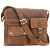 VISCONTI - Laptop Messenger Shoulder Bag - Hunter Leather - Office Work Organiser Bag - Multiple Pockets - 16077 - SCOTT - Oil Tan