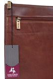 VISCONTI - A4 Zipped Document Folder - Genuine Leather - Executive Conference Notepad Holder - Business Portfolio Organiser - Credit Card + Pen Pockets - 18238 - BOND - Tan