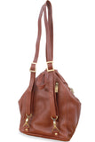 VISCONTI - Women's Rucksack Backpack Handbag - Genuine Leather- Adjustable Straps - Top Handle - 18357 - DANII - Brown