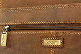 VISCONTI -  Messenger Shoulder Bag - Genuine Leather - Tablet / iPad / Kindle - Large Organsier Office Work Shoulder Bag - 18410 - JASPER - Oil Tan