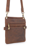 VISCONTI - Small Cross Body Bag - Hunter Leather - Slim Shoulder Messenger Bag - Tablet / iPad / Kindle - 18511- NEO (S) - Oil Tan