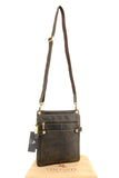 VISCONTI - Slim Cross Body Bag - Hunter Leather - Shoulder Messnger Bag - Multiple Pockets - 18512 - NEO (M) - Oil Brown