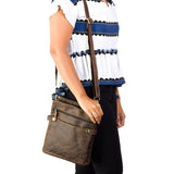 VISCONTI - Slim Cross Body Bag - Hunter Leather - Shoulder Messnger Bag - Multiple Pockets - 18512 - NEO (M) - Oil Tan