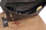 VISCONTI - Laptop Messenger Shoulder Bag - 15 Inch Laptop Bag - Hunter Leather - Office Work Organiser Bag - Multiple Pockets - 18516 - TEXAS (L) - Oil Brown