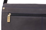 VISCONTI - Laptop Messenger Shoulder Bag - 13 to 14 Inch Laptop Bag - Hunter Leather - Office Work Organiser Bag - Multiple Pockets - 18548 - HARVARD - Oil Blue