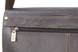 VISCONTI - Laptop Messenger Shoulder Bag - 13 to 14 Inch Laptop Bag - Hunter Leather - Office Work Organiser Bag - Multiple Pockets - 18548 - HARVARD - Mocha