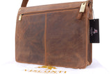 VISCONTI - Laptop Messenger Shoulder Bag - 13 to 14 Inch Laptop Bag - Hunter Leather - Office Work Organiser Bag - Multiple Pockets - 18548 - HARVARD - Oil Tan