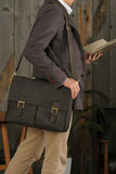 VISCONTI - Business Laptop Briefcase - Hunter Leather - 15 Inch Large Laptop Bag - Office Work Messenger Shoulder Bag -18716- BERLIN - Oil Brown