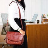 VISCONTI - Women's Cross Body Saddle Bag - Atlantic Leather - Flap Over Organiser Shoulder Handbag - Multiple Pockets - ATLANTIC - 2195 - Black