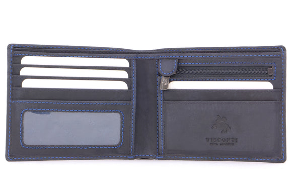 VISCONTI - Mens Wallet - Hunter Leather- Gift Boxed - 707 - Shield - O –  The Real Handbag Shop