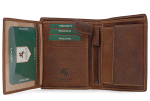 VISCONTI - Mens Wallet- Hunter Leather - Organiser - Gift Boxed - 709 - Rifle - Oil Tan-RFID