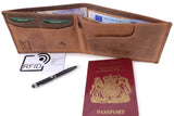 VISCONTI - Wallet - Hunter Leather - Travel Wallet / Passport Holder / Passport Protector / Gift Boxed / RFID Fraud Protection & Stylus Pen - 726 - JET - Oil Tan