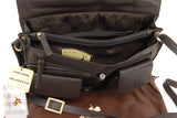 VISCONTI - Women's Cross Body Bag - Atlantic Leather - Office Work Organiser Messenger Bag - Flap Over Shoulder Handbag - Tablet / iPad /Kindle - Multiple Pockets - TESS - 754 - Chocolate
