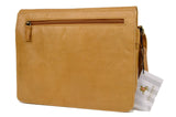 VISCONTI - Women's Cross Body Bag - Atlantic Leather - Office Work Organiser Messenger Bag - Flap Over Shoulder Handbag - Tablet / iPad /Kindle - Multiple Pockets - TESS - 754 - Sand