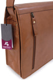 VISCONTI - Laptop Messenger Shoulder Bag - Buffalo Leather - 13 to 14 Inch Laptop Bag - A4 Office Work Organiser Bag - Multiple Pockets - 16072 - CARTER - ML23 - Tan