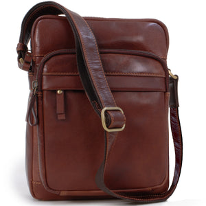 VISCONTI - Cross Body Bag - Genuine Vintage Leather - Shoulder Messenger Bag - VT1 - CRUZ - Tan