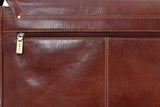 VISCONTI - Laptop Messenger Shoulder Bag - Vintage Leather - 15 Inch Laptop Bag with Removable Padded Laptop Cover - Office Work Organiser Bag - Multiple Pockets - VT5 - ENZO - Tan Brown